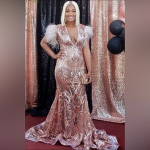 Custom made ROSE GOLD Prom Dress!!!